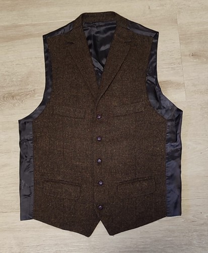 Weste harris tweed braun - l,