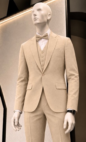 Herrenanzug teilig beige - 3-teilig,