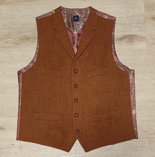 Weste harris tweed orange - harris,