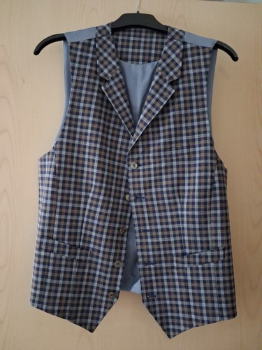 Digel anzugweste blau karo - ,
