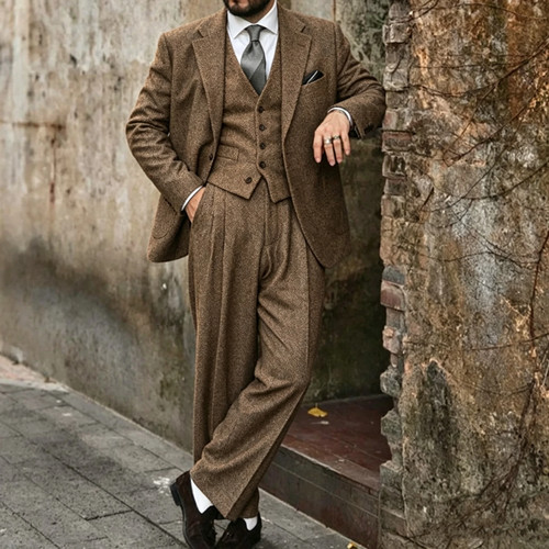 Herren dreiteiler tweed anzug - herren,
