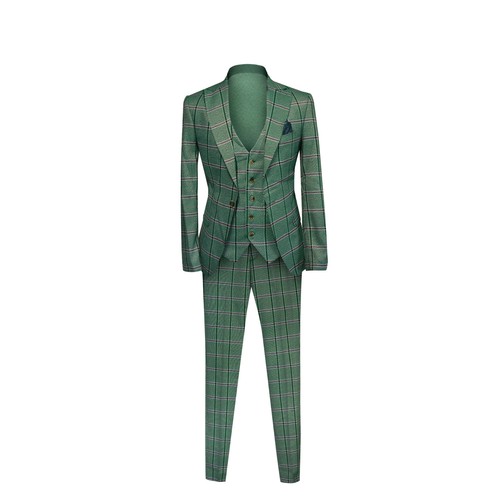 Skinny fit herrenanzug kariert - fit,