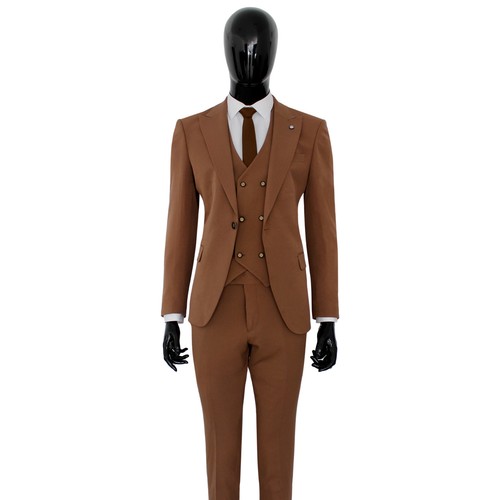 Slim fit herrenanzug - fit, braun